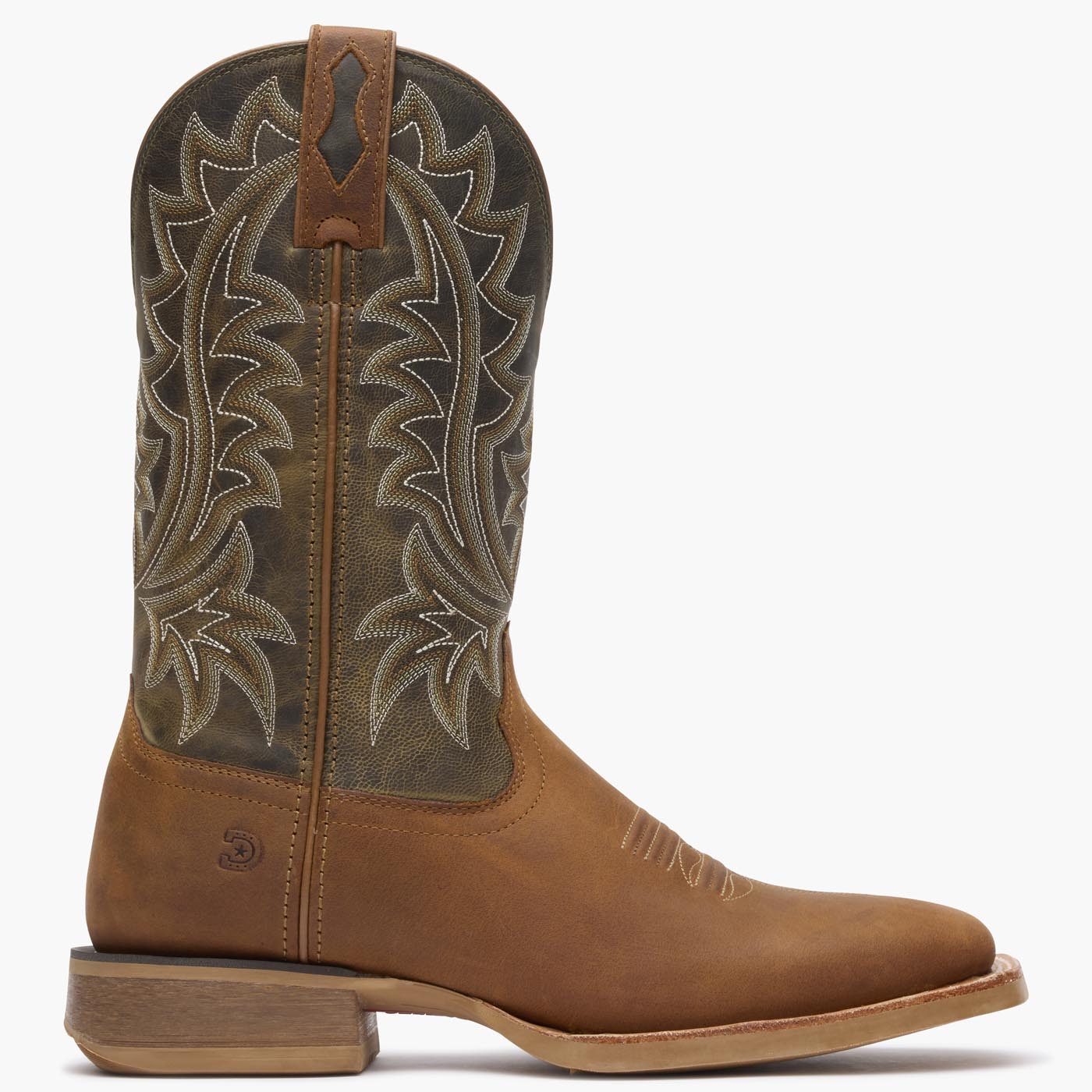 Durango Rebel Pro DDB0550 outer side profile showing square toe and rocker heel