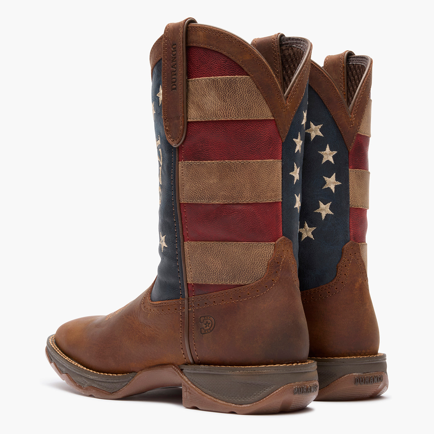 Durango Lady Rebel America 250 DRD0520 pair, back view of 10 inch shaft