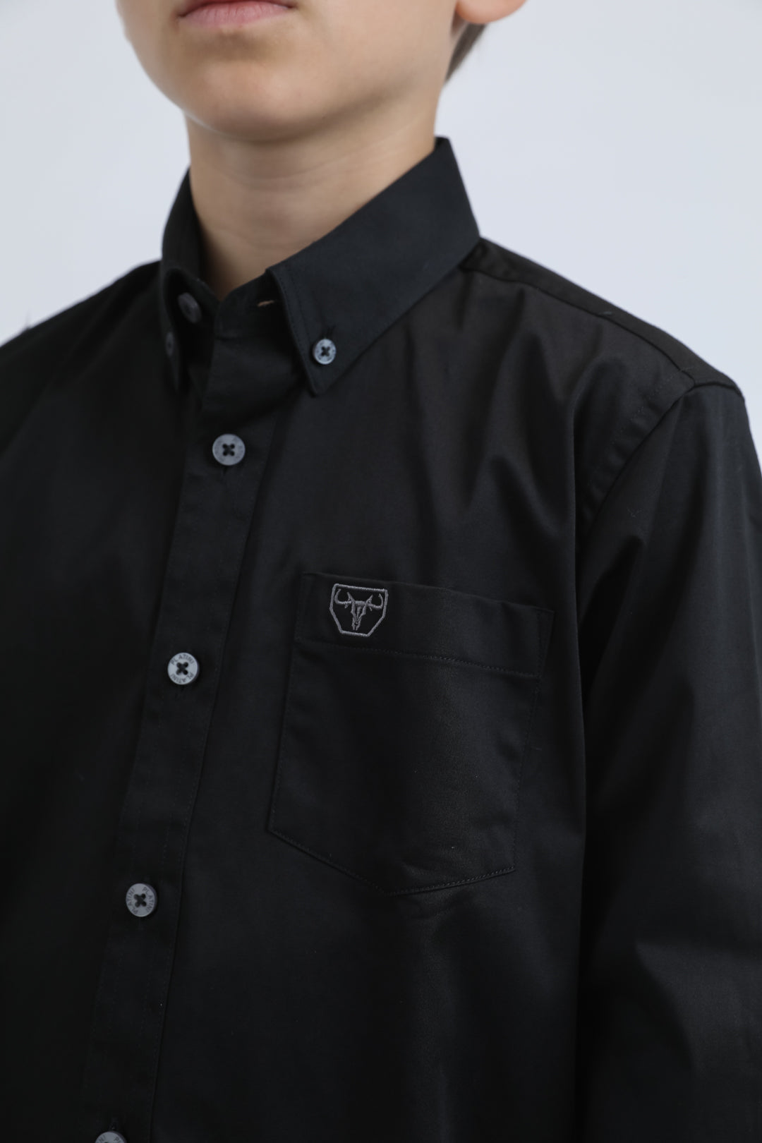 Platini CTK9258 boys' Cattle Dress Shirt in black, view 4