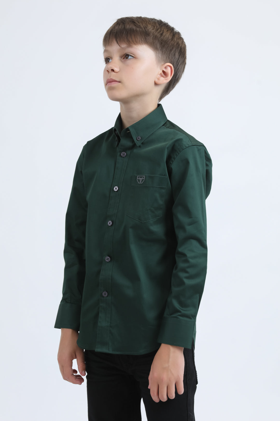 Platini CTK9667 boys' Cattle Dress Shirt in green, view 2