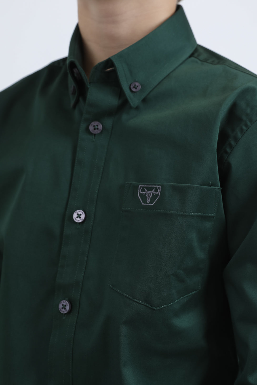 Platini CTK9667 boys' Cattle Dress Shirt in green, view 3