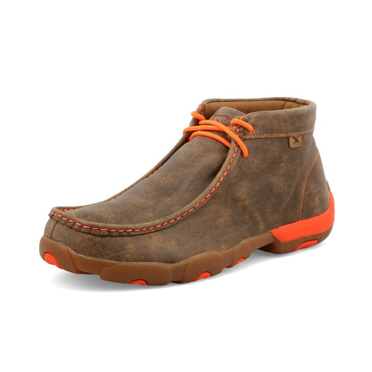 Twisted X MDM0019 men's chukka driving moc in bomber with neon orange