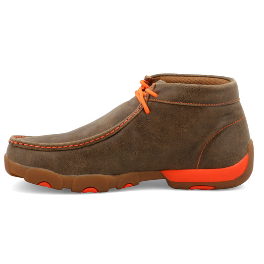 Twisted X MDM0019 men's chukka driving moc in bomber with neon orange, view 2