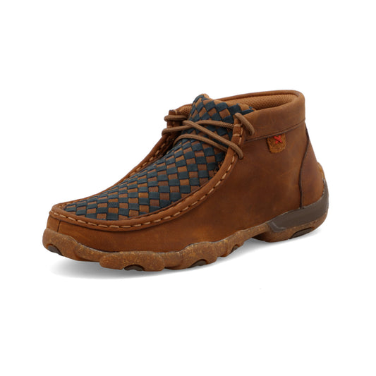 Twisted X YDM0046 kids' chukka driving moc in oiled saddle and midnight