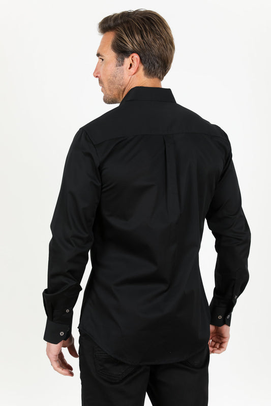 Platini CTL9258 Cattle Dress Shirt in black, back view