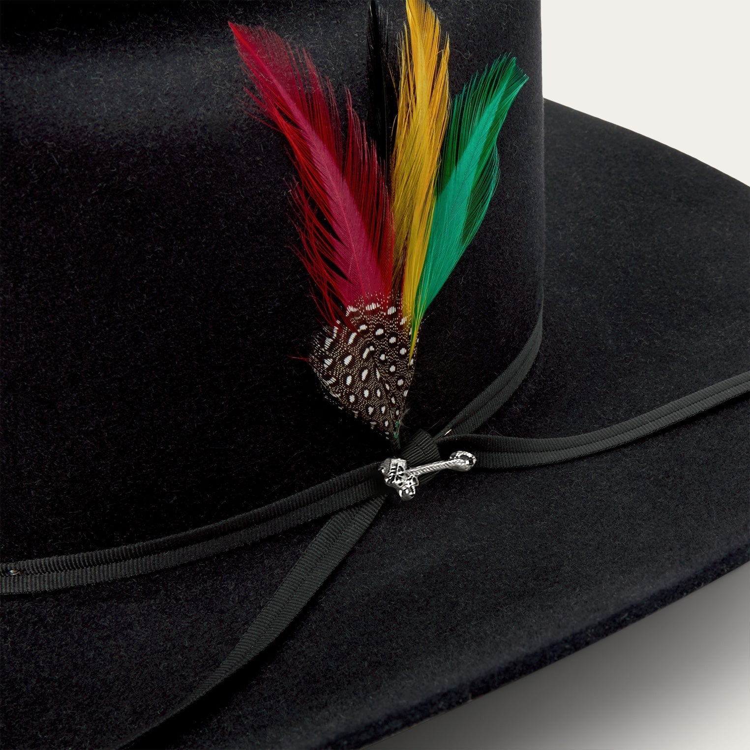 Stetson Rancher 6X black cowboy hat brim view