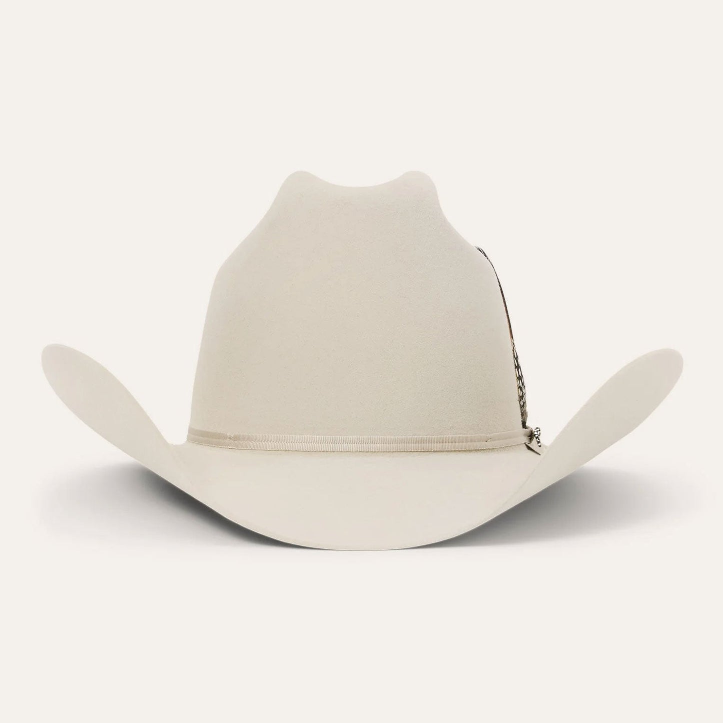 Stetson Rancher 6X silverbelly cowboy hat crown detail
