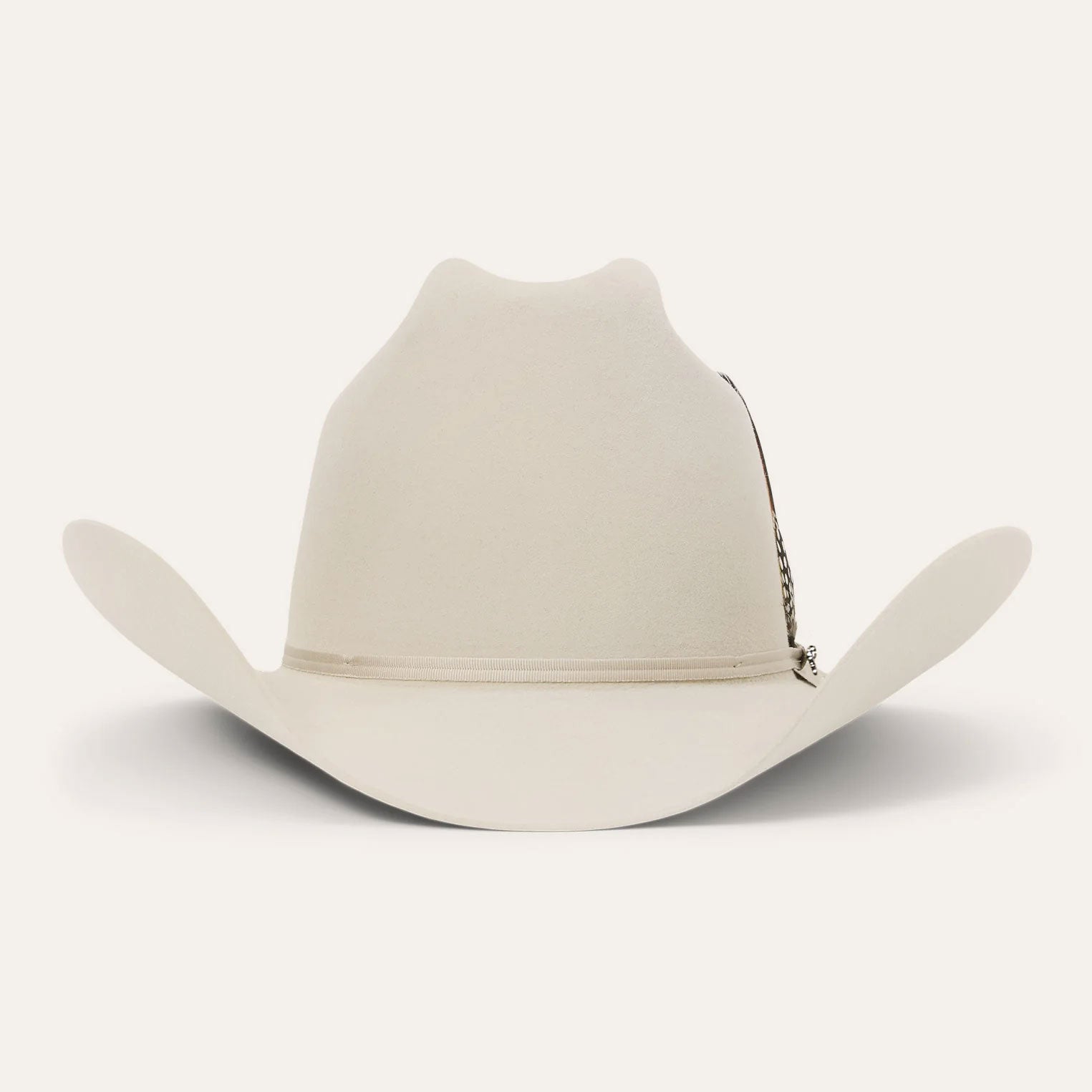 Stetson Rancher 6X silverbelly cowboy hat crown detail