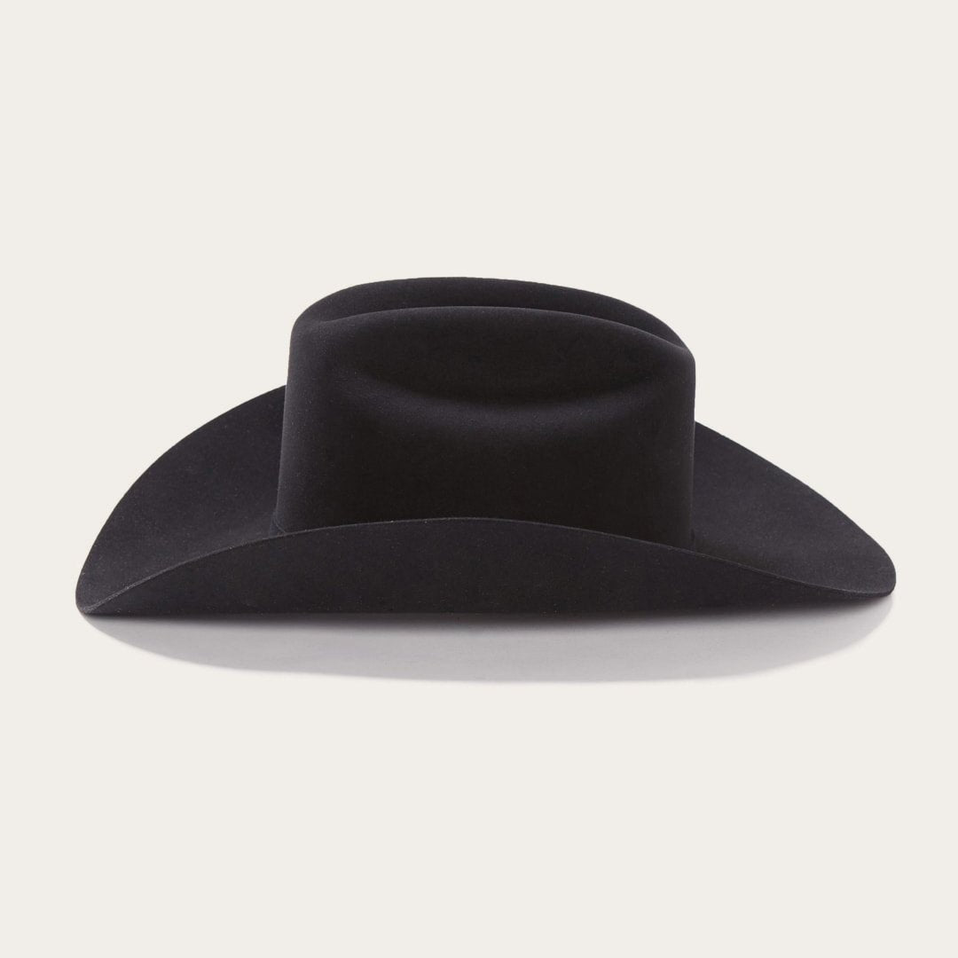 Stetson El Presidente 100X black cowboy hat, side profile