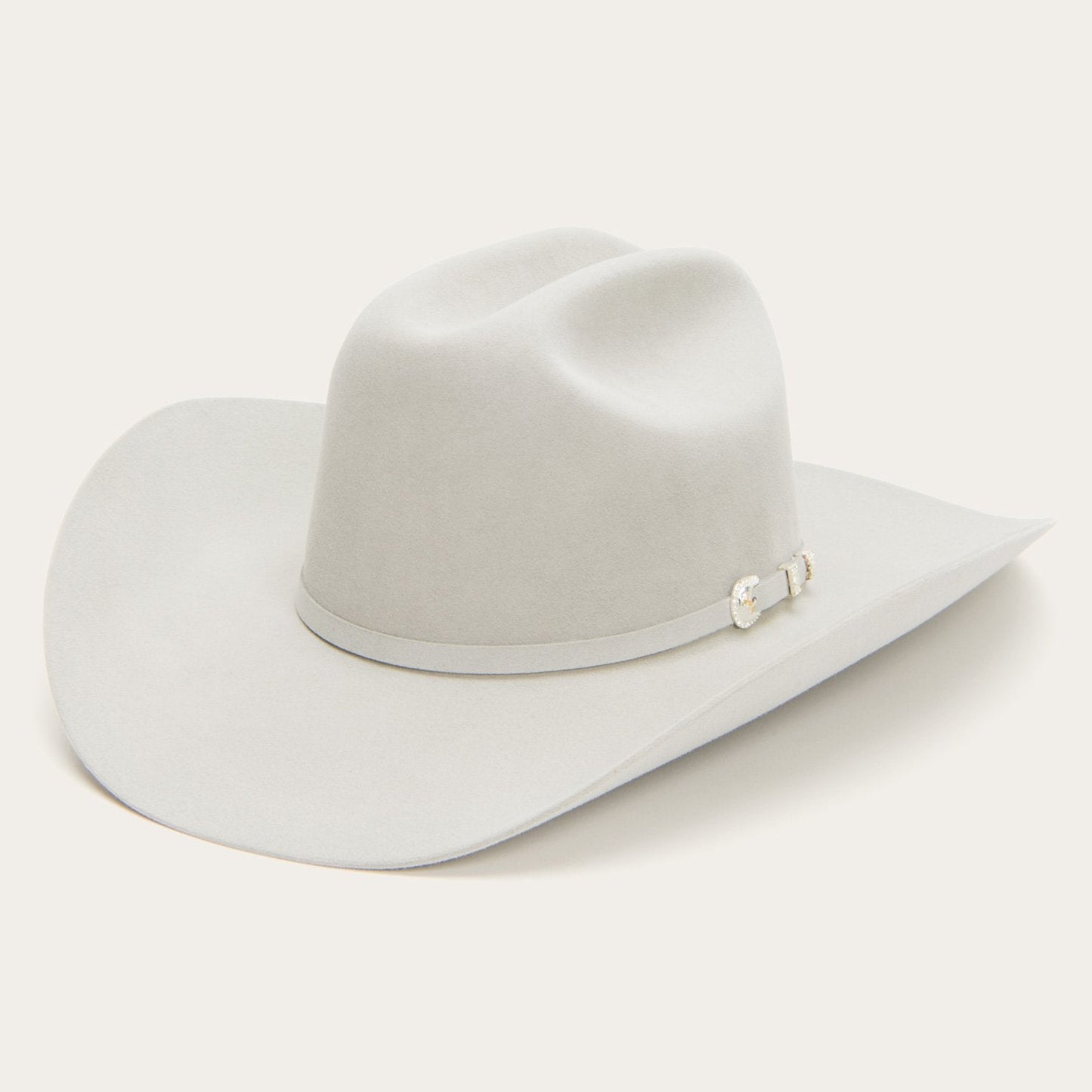 Stetson Shasta 10X mist grey cowboy hat side view