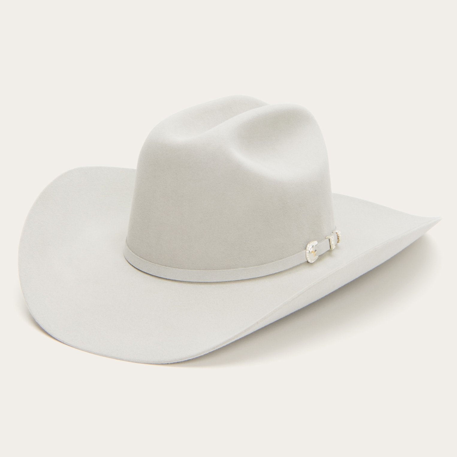 Stetson Shasta 10X mist grey cowboy hat side view