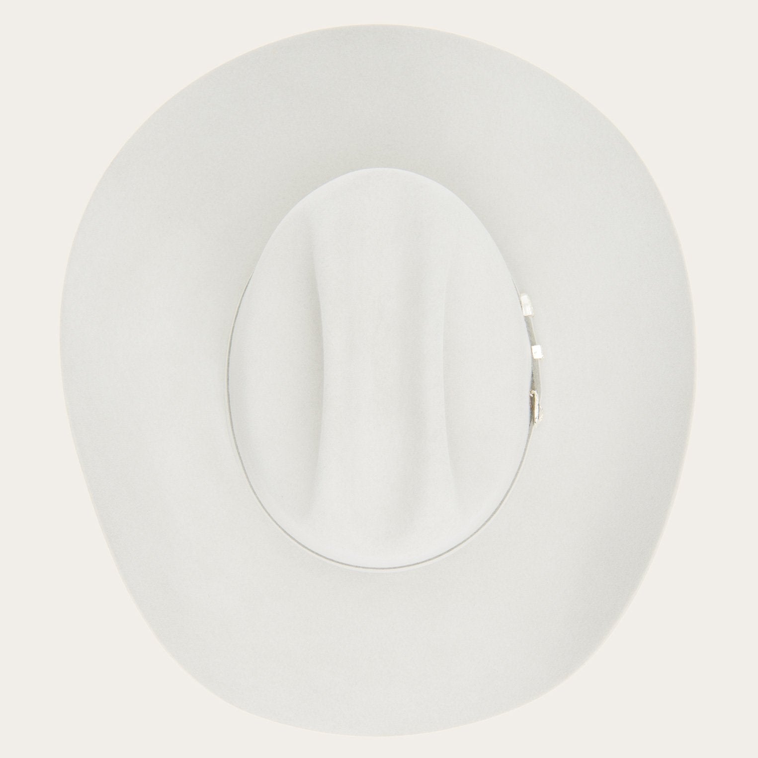 Stetson Shasta 10X mist grey cowboy hat crown detail