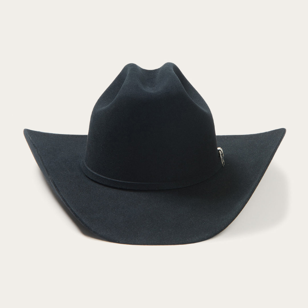 Stetson Skyline 6X black fur felt cowboy hat, front view