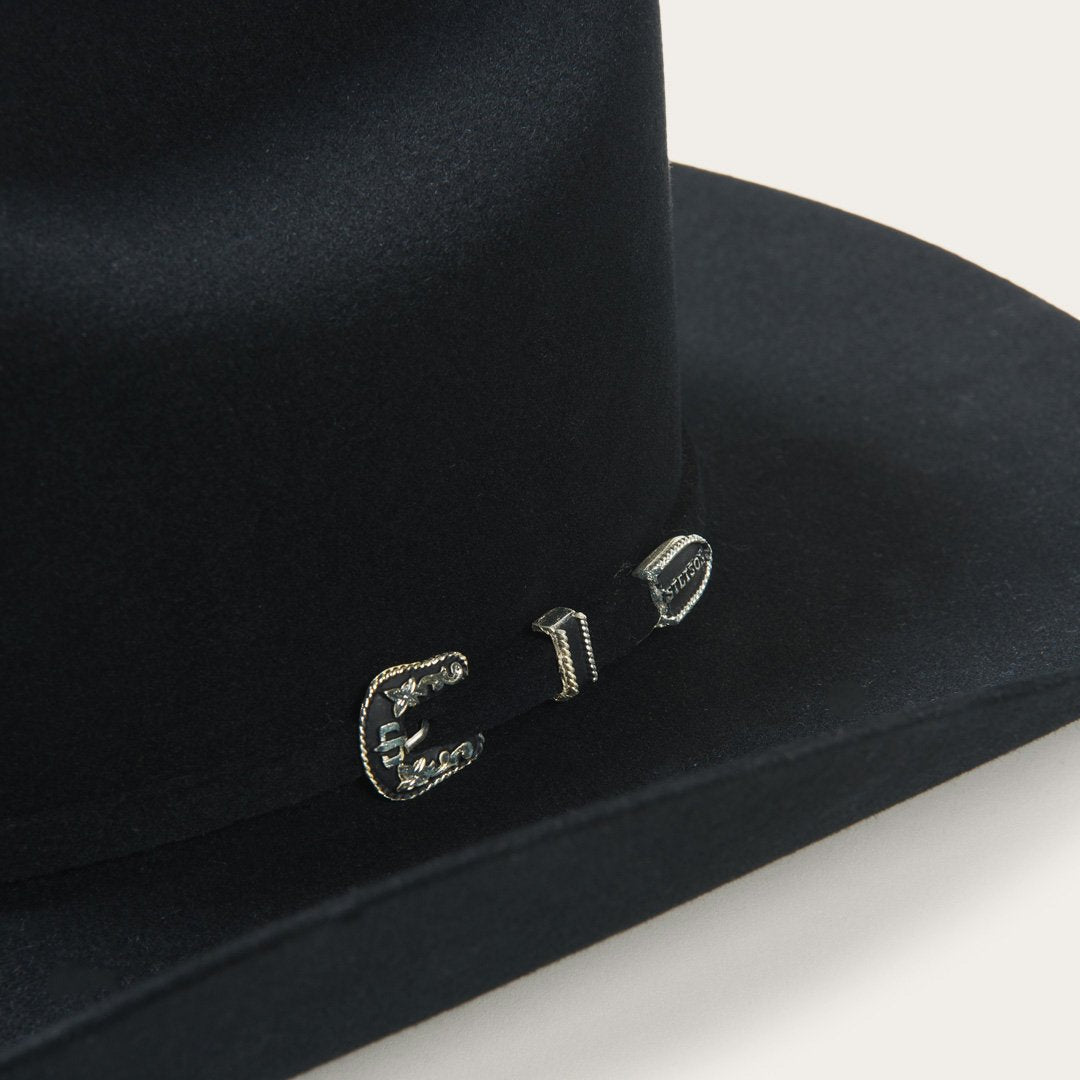Stetson Skyline 6X black cowboy hat, interior satin liner
