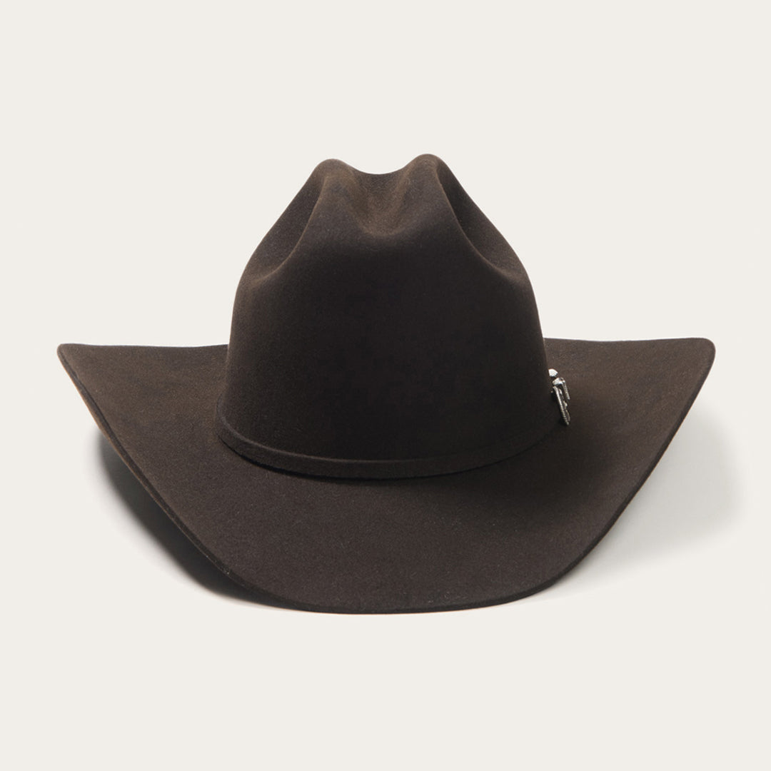 Stetson Skyline 6X chocolate fur felt cowboy hat, front view
