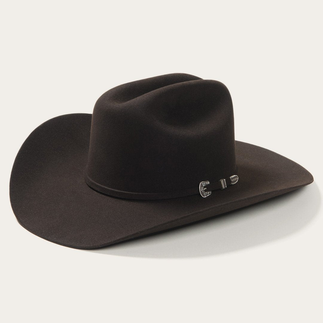 Stetson Skyline 6X chocolate cowboy hat, side profile