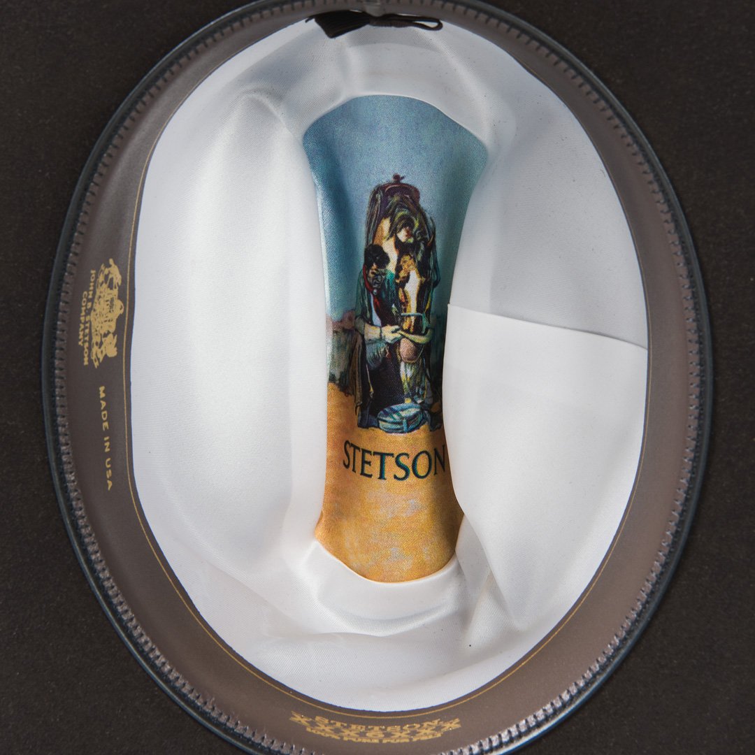 Stetson Skyline 6X chocolate cowboy hat, self-felt band with silver-tone buckle