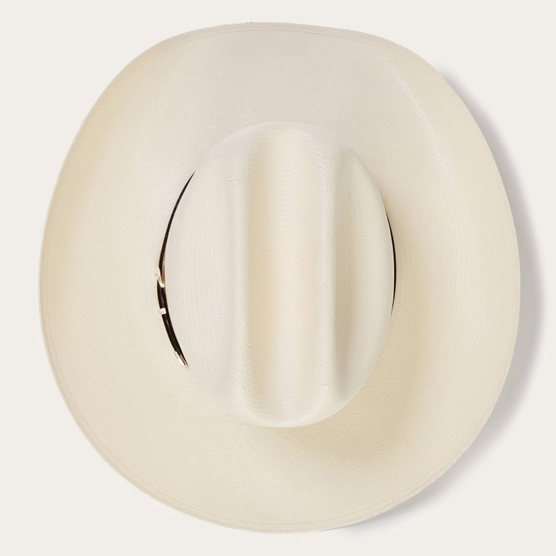 Stetson Griffin 100X straw cowboy hat crown and venting detail