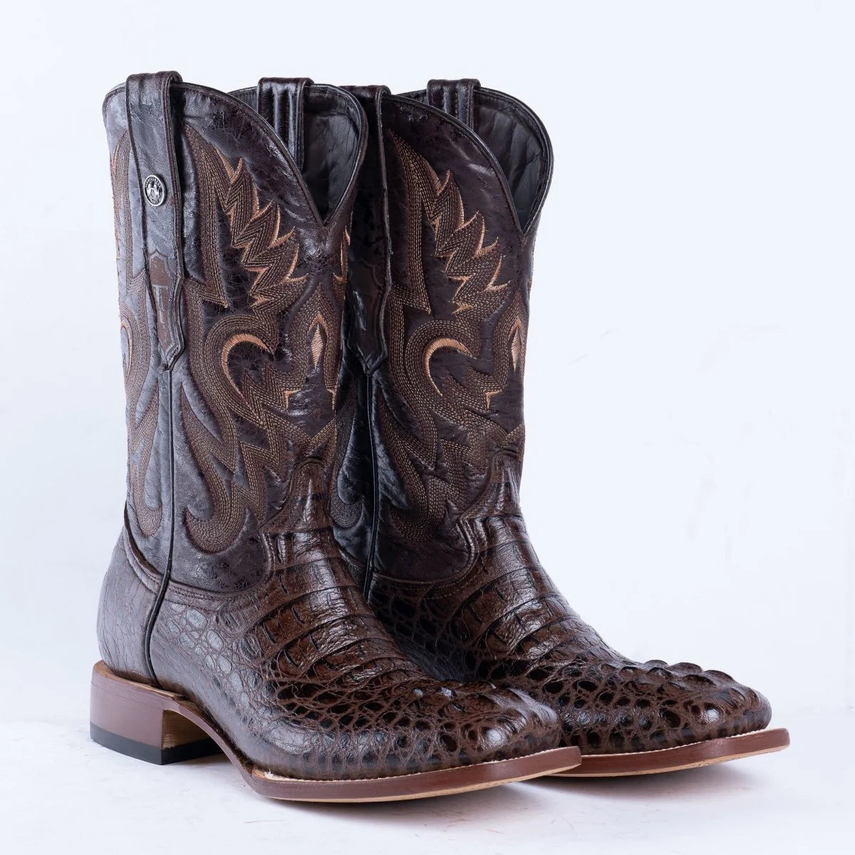 TANNER MARK Caiman Hornback Print Classic Brown / Marble Brown Top- TM201701