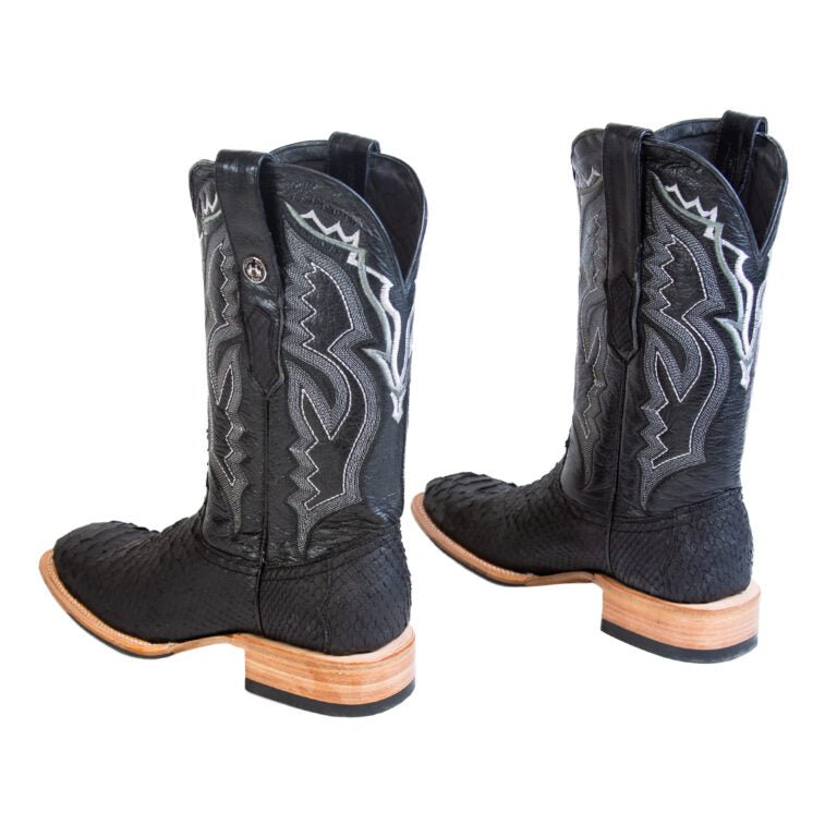 Tanner Mark TMX208038 jumbo python matte black boot, hybrid sole detail
