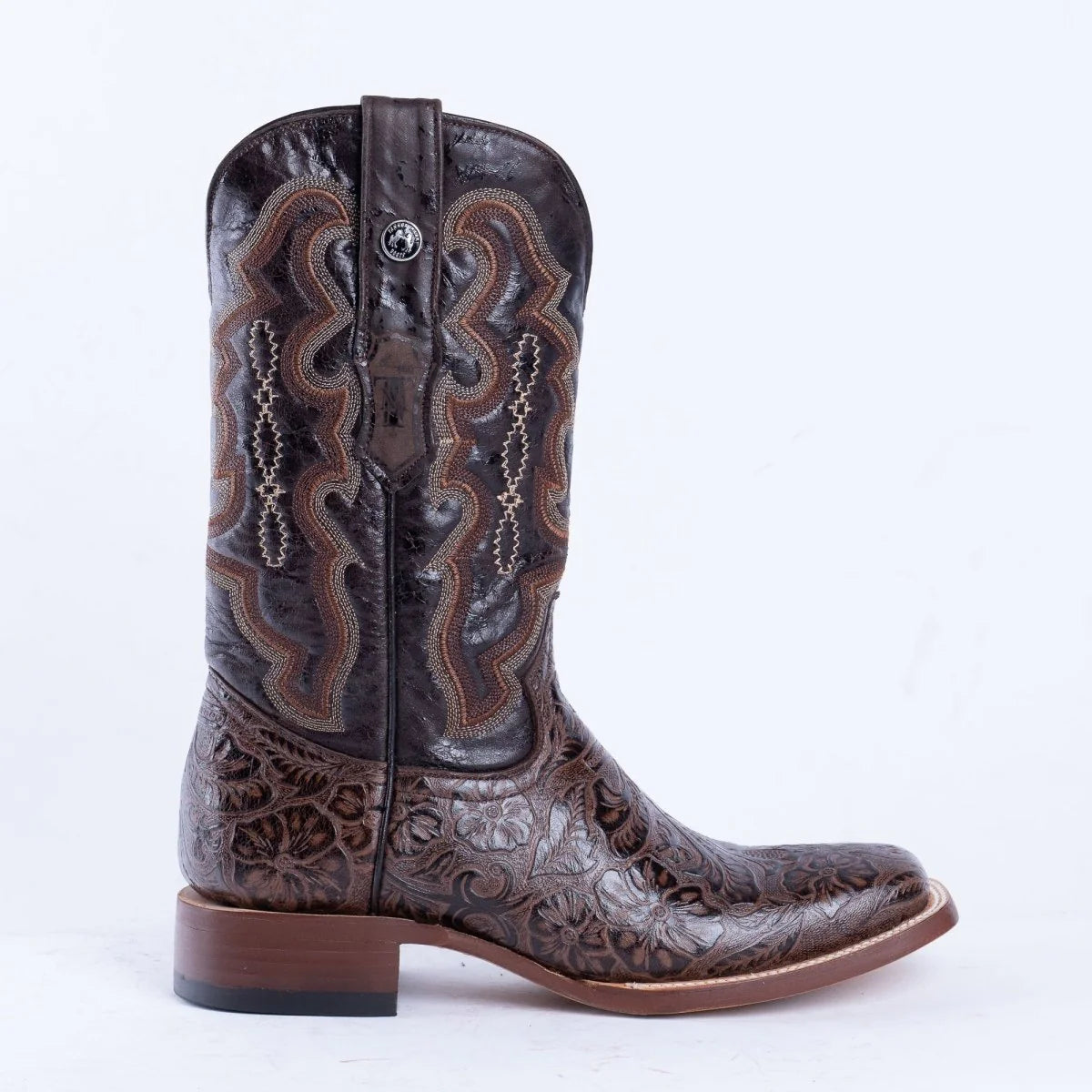 TANNER MARK Hand Tooled Classic Brown / Marble Brown Top - TM201707