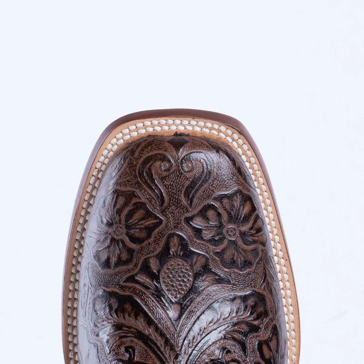 TANNER MARK Hand Tooled Classic Brown / Marble Brown Top - TM201707