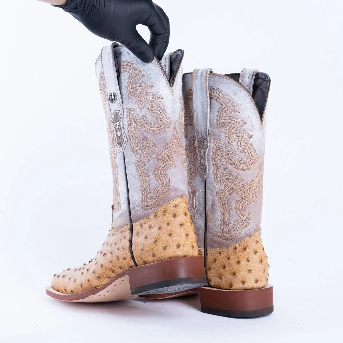 Tanner Mark Men's Dutton Print Ostrich Square Toe Boots Rustic Orix: TM207017