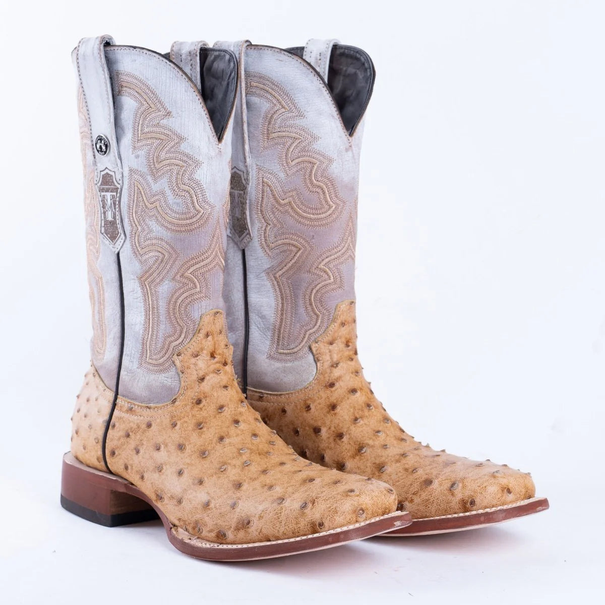 Tanner Mark Men's Dutton Print Ostrich Square Toe Boots Rustic Orix: TM207017