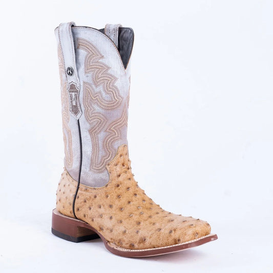 Tanner Mark Men's Dutton Print Ostrich Square Toe Boots Rustic Orix: TM207017