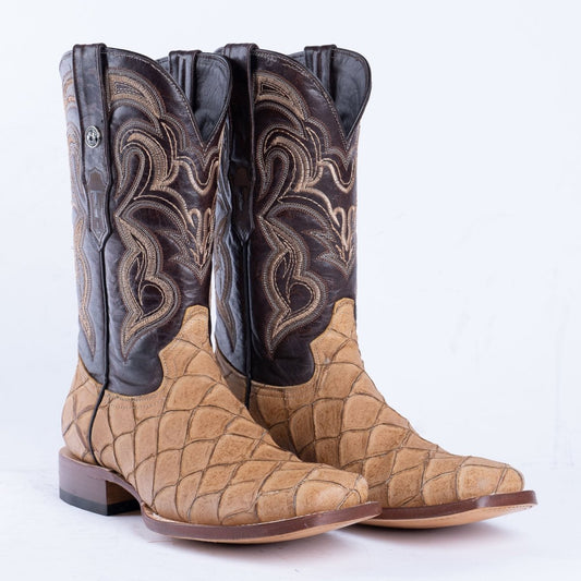 Tanner Mark Men's Print Monster Fish Square Toe Boots Orix - TM207024